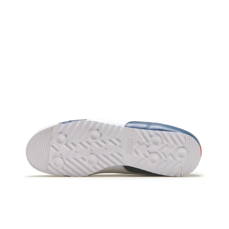 PUMA Roma Play On Cushioning, Wear Resistant Low Top Training Shoes Men's Blue Red White-4