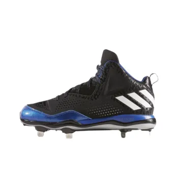 Adidas Poweralley 4 Anti-Slip Wear-Resistant Mid-Top Training Shoes Men's Black Blue