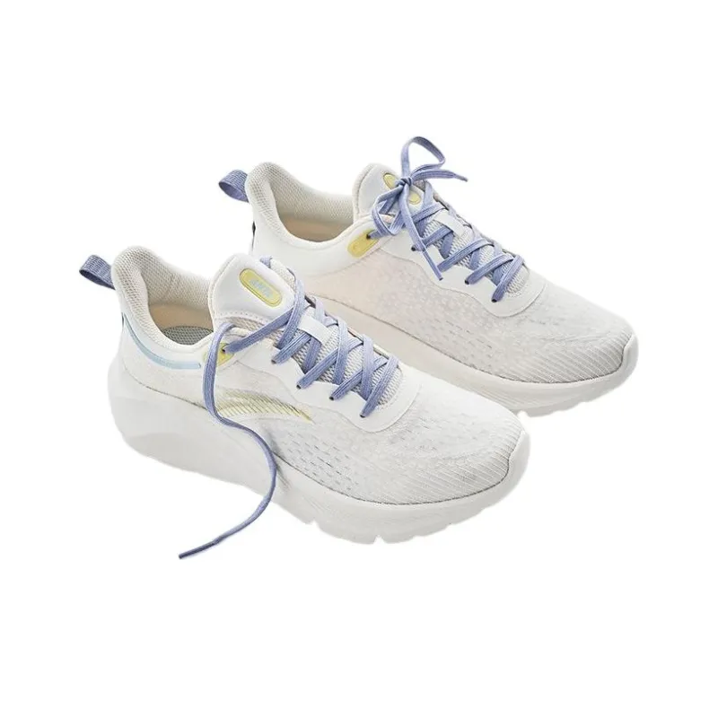 Anta Variety Training Collection Cushioning Abrasion Resistant Breathable Low Top Training Shoes Women's White Purple-2