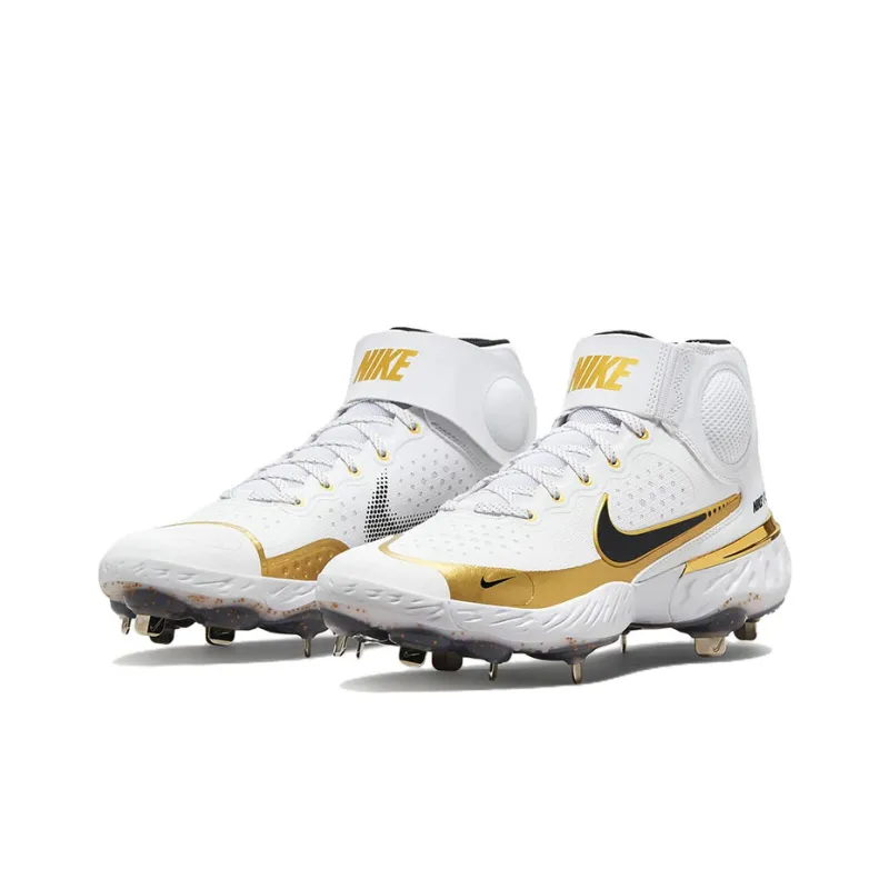 Nike Alpha Huarache Elite 3 Mid 'White Metallic Gold'-2