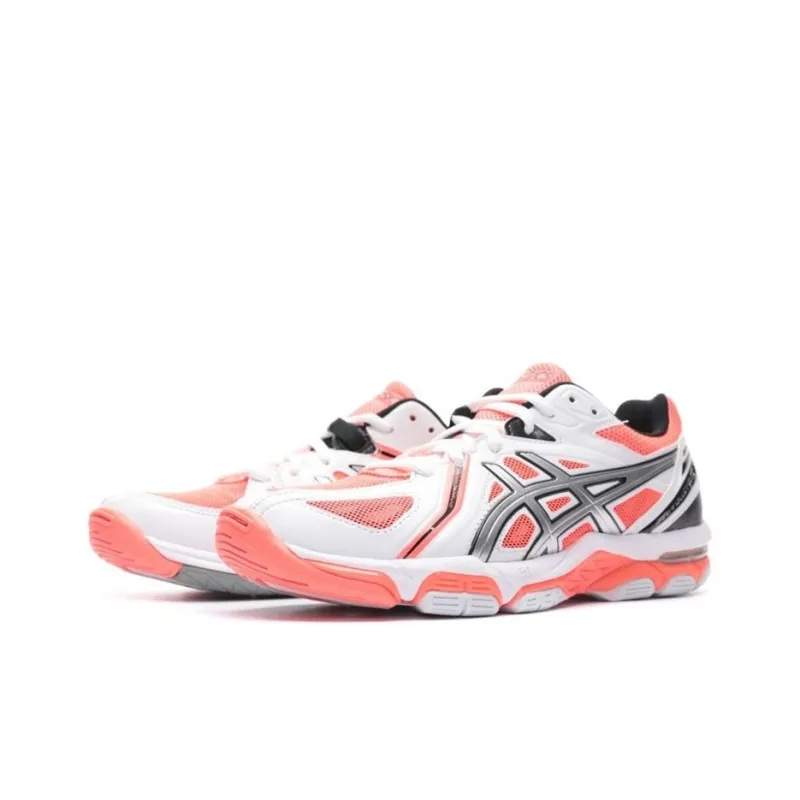 Asics Gel-Volley Elite 3 Wear-Resistant Low-Top Training Shoes Women's Orange White-2