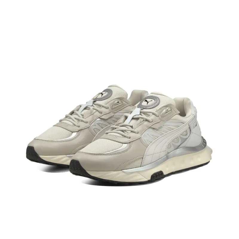 PUMA Wild Rider Low Top Running Shoes Ivory 'Gray Silver White'-2