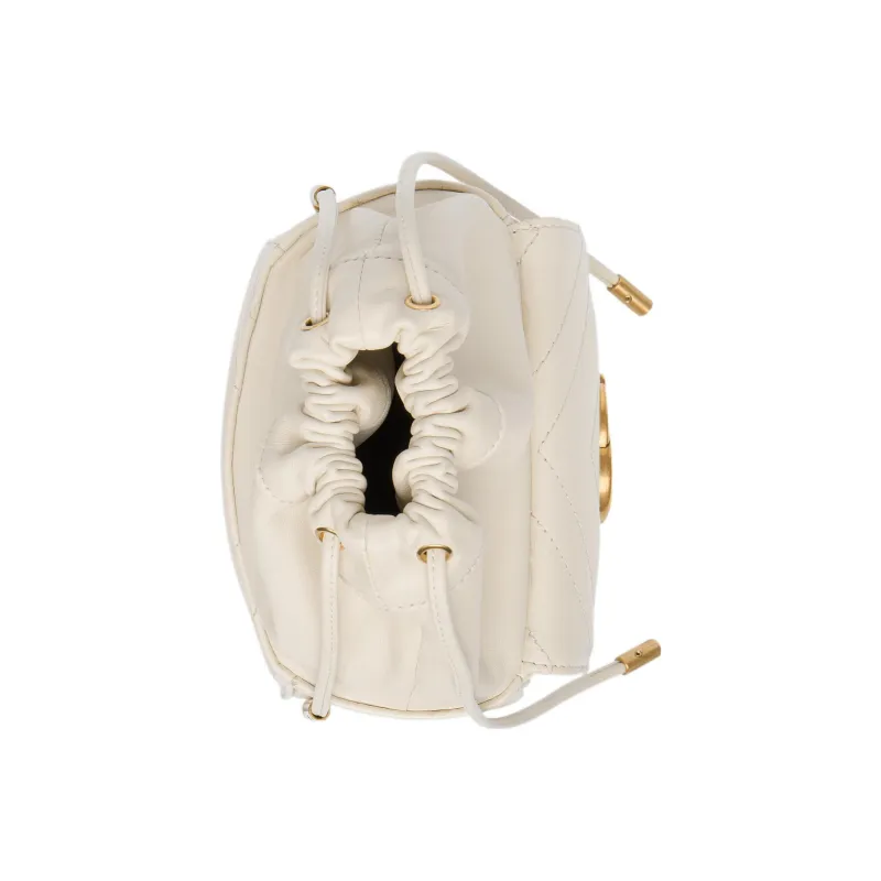 GUCCI Marmont Leather Bucket Bags Shoulder Bag Crossbody Bag Mini Women's White-5
