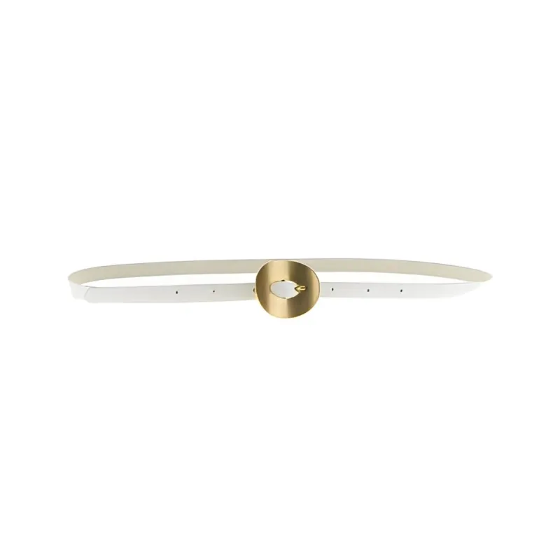 DRIES VAN NOTEN Solid Color Smooth Adjustable Oval Pin Buckle Leather Belts Women's White-0