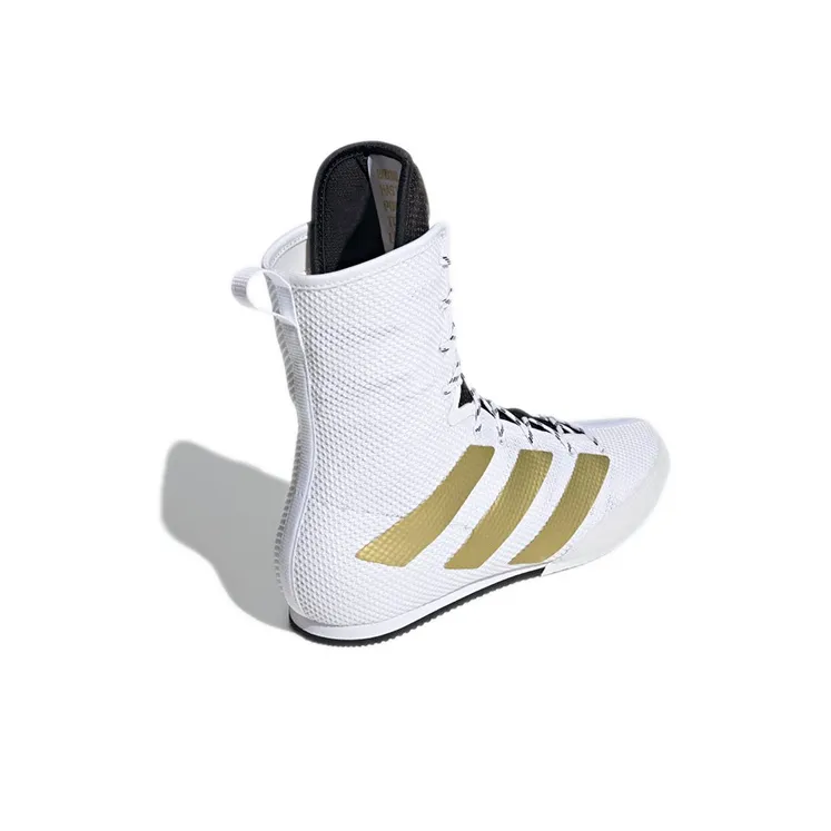 Adidas Box Hog 3 High-Top Training Shoes Men's White Gold-3