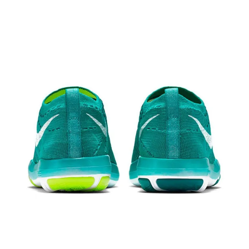 Nike Free Transform Flyknit Cushioning Anti-Slip And Wear-Resistant Support Low-Top Training Shoes Women's Green Yellow-4