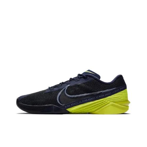 Nike React Metcon Training Shoes Men Low-Top Dark Blue/Yellow