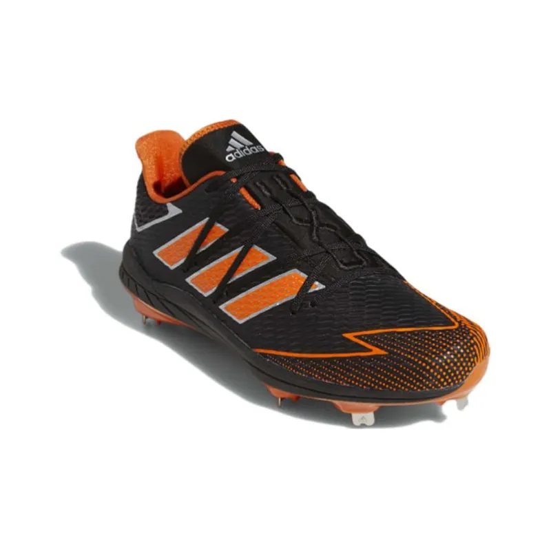 Adidas Adizero Cleats Afterburner 7 Anti-Slip Wear-Resistant Low-Top Baseball Training Shoes Men's Black Orange-2