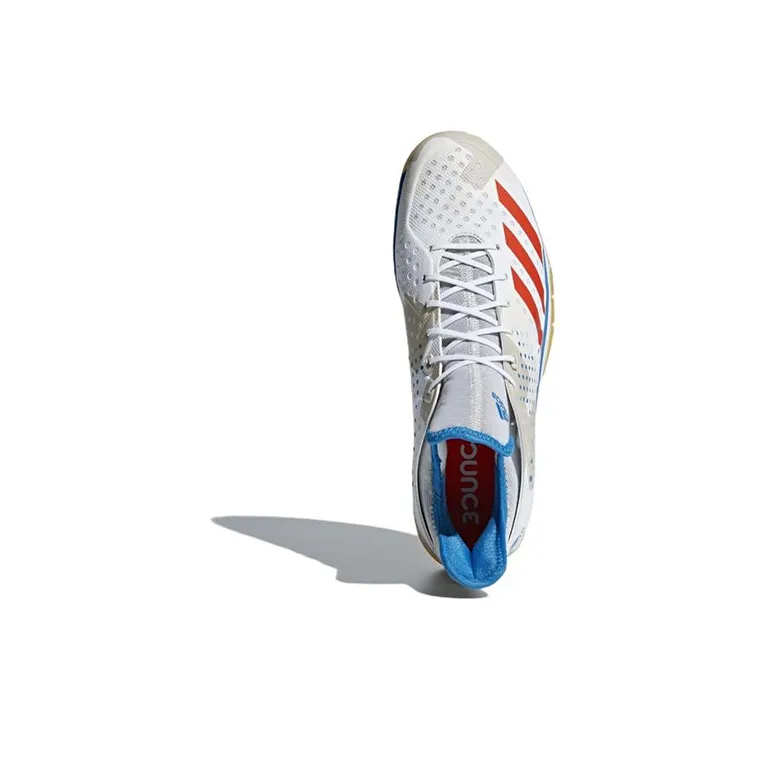 Adidas Handball Counterblast Bounce Wear-Resistant Low-Top Training Shoes Unisex White Blue Red-4