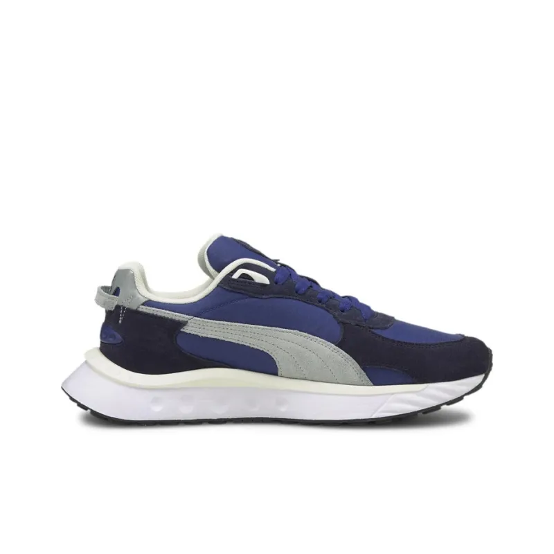 PUMA Wild Rider Pickup Low Top Sports Training Shoes Unisex Blue Gray Black-1