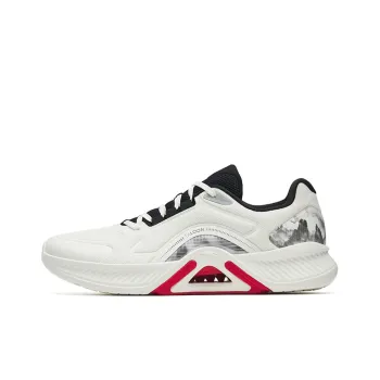 Anta Cushioning Breathable Wear Resistant Slip Resistant Low Top Training Shoes Men's White Black