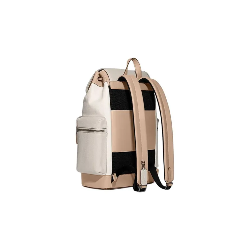 COACH Sprint Cow Leather Backpack Large Size Men's Khaki & White-1