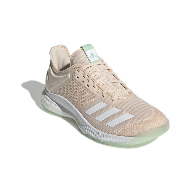 Adidas Crazyflight X 3 Breathable Low-Top Training Shoes Women's Pink White-2