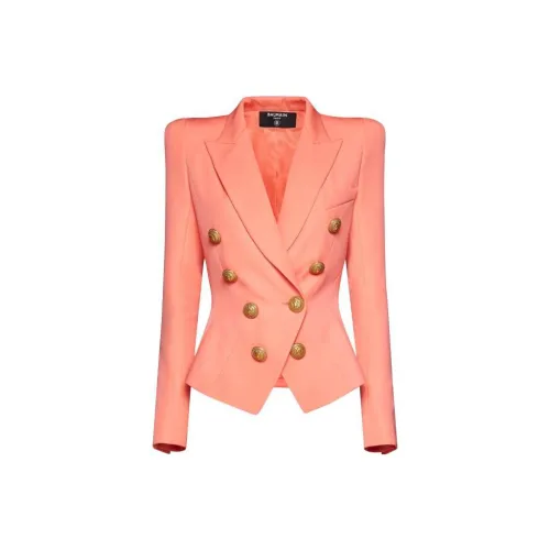 BALMAIN Cropped Coats Women's Orange