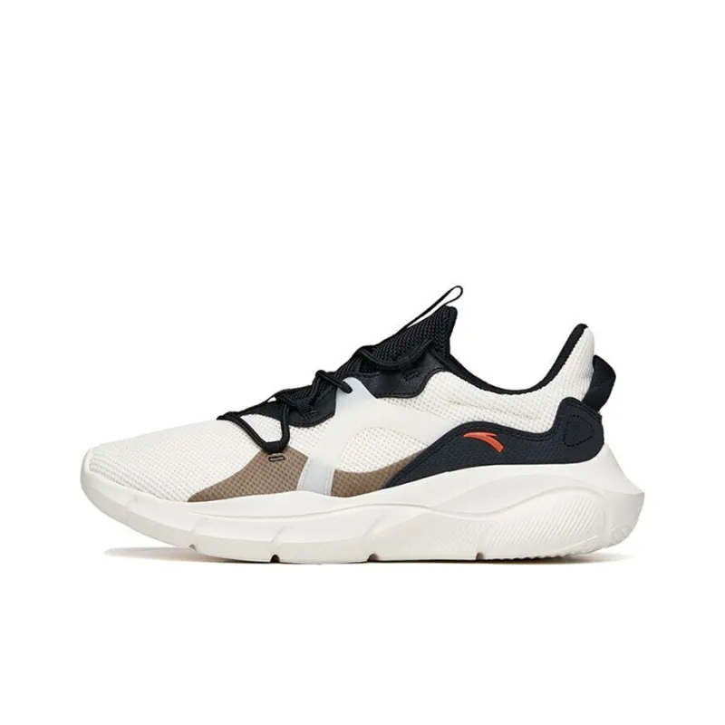 ANTA Training Shoes Men Low Top Ivory White/Black/Brown-0