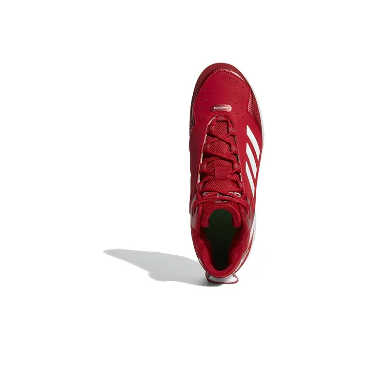 Adidas Icon 7 Mid Cleats Anti Slip Wear Resistant Mid Top Training Shoes Men's Red-4