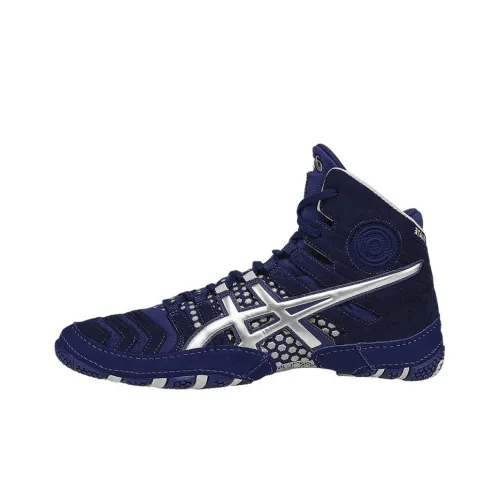 Asics Dan Gable Wear-Resistant High-Top Training Shoes Men's Blue