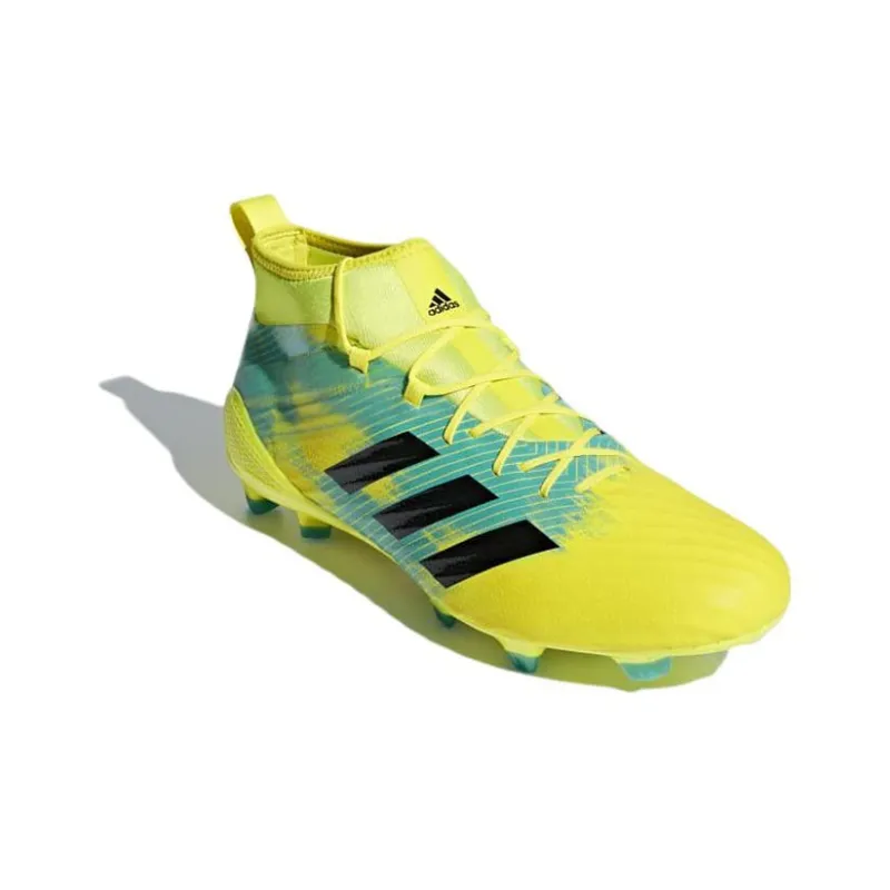 Adidas Predator Flare Fg Boots Wear-Resistant Mid-Top Training Shoes Men's Yellow-2