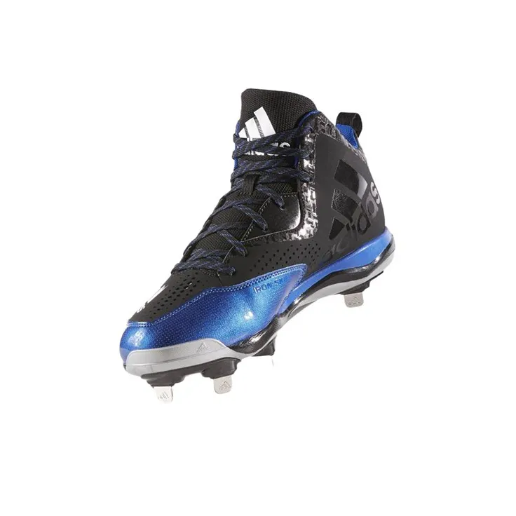 Adidas Poweralley 4 Anti-Slip Wear-Resistant Mid-Top Training Shoes Men's Black Blue-2
