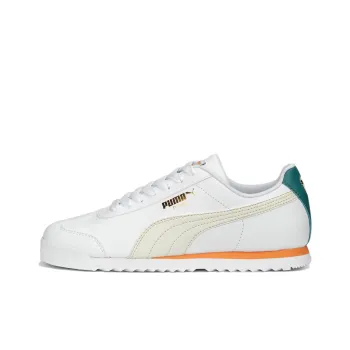 PUMA Roma Basic+ Anti-Slip Wear-Resistant Low-Top Training Shoes Unisex Training Shoes White Orange