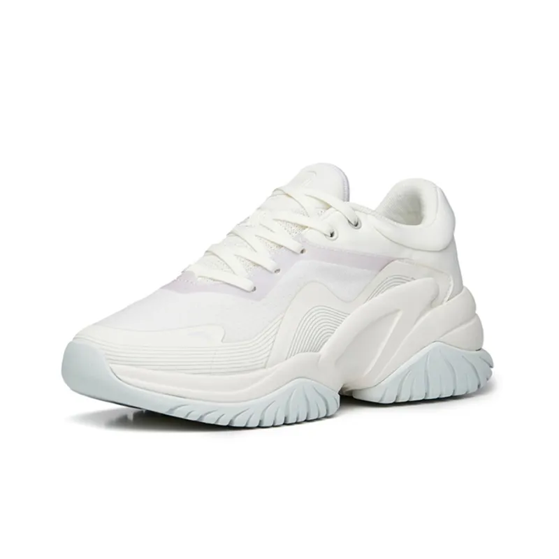 ANTA Training Shoes Women's Low Top Ivory White/Misty Purple/White Gray Green-2