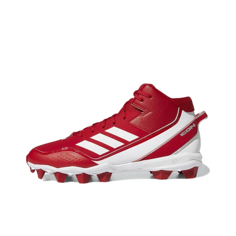 Adidas Icon 7 Mid Md Cleats Wear-Resistant Mid-Top Training Shoes Men's Red-0