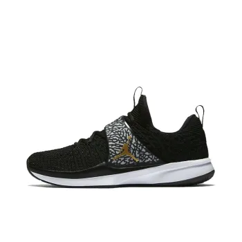 JORDAN Trainer 2 Flyknit Black Metallic Gold