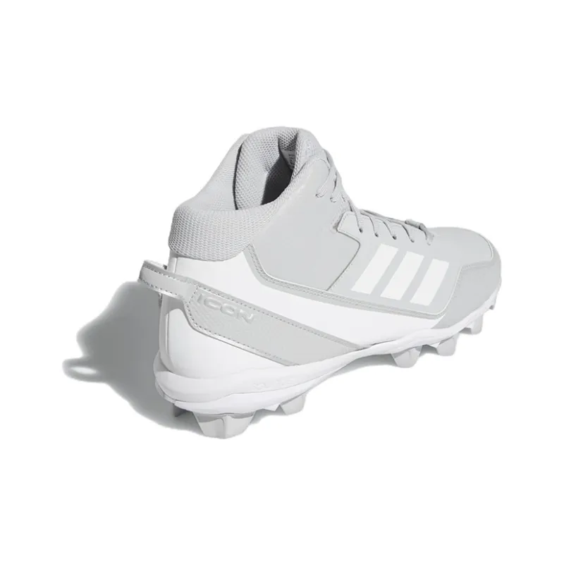 Adidas Icon 7 Mid Md Cleats Abrasion Resistant Mid Top Training Shoes Men's Gray-3