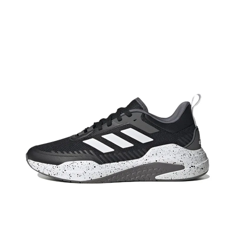 Adidas Trainer V Cushioned Anti Slip And Wear Resistant Lightweight Low Top Training Shoes Men's Black White-0
