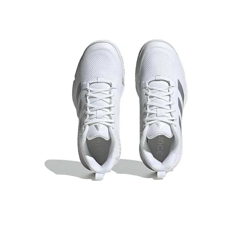 Adidas Court Team Bounce 2.0 Cloud White Silver Metallic Grey Women's-4