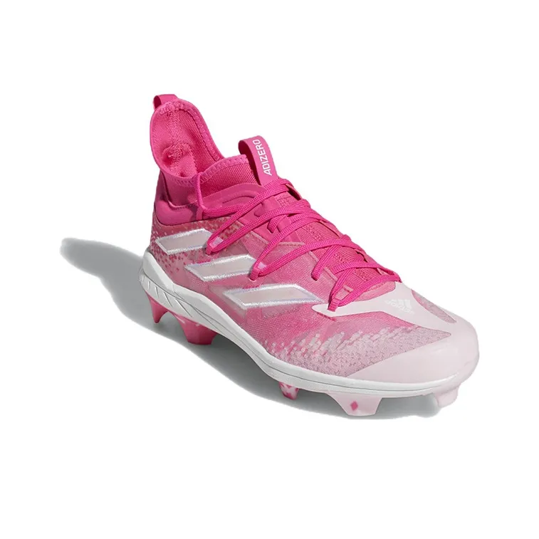Adidas Adizero NWV TPU Wear Resistant Slip Resistant Mid Top Baseball Shoes Pink-2