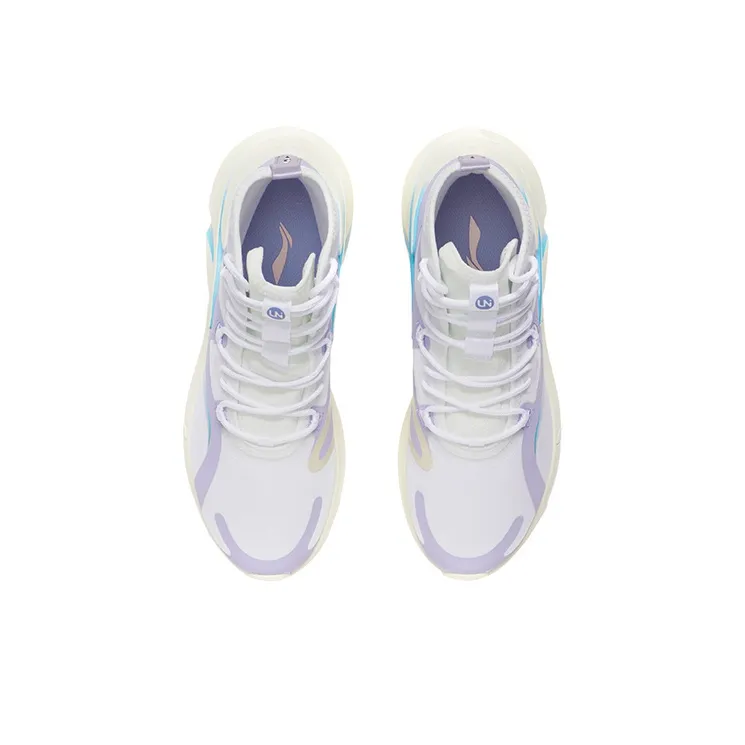 LiNing Shocked Anti Slip Wear Resistant High Top Training Shoes Women's Purple-3