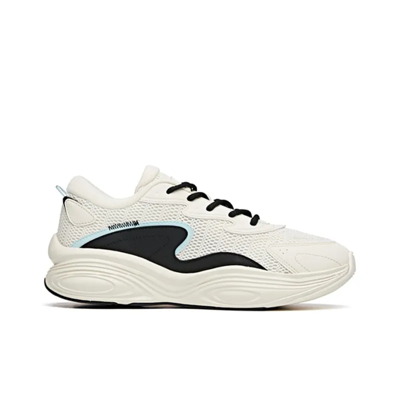 ANTA Training Shoes Men Low Top Light Beige White/Black-1