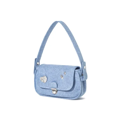 LIVEBOX EN DIRECT Denim Shoulder Bag Crossbody Bag Medium Size Women's Denim Blue