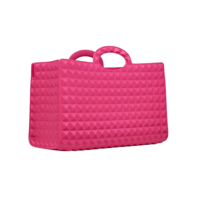 Valentino Rubber Tote Bag Shopping Bag Handbag Women's Pink-1