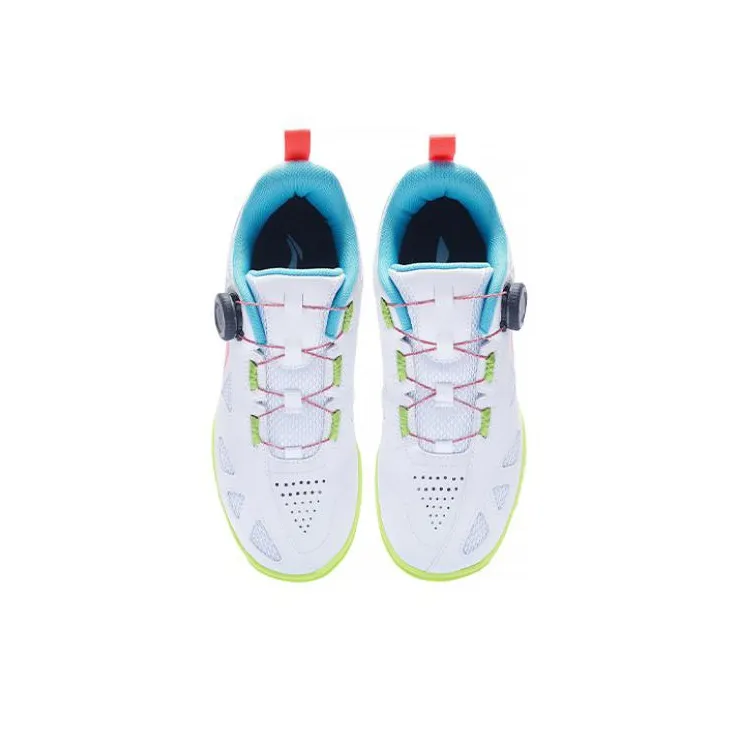 LiNing Mage ESS Durable Breathable Low Top Table Tennis Shoes Unisex White Red-3