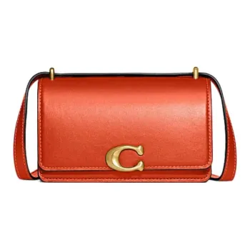 COACH Bandit Cow Leather Envelope Bag Shoulder Bags Women's Orange