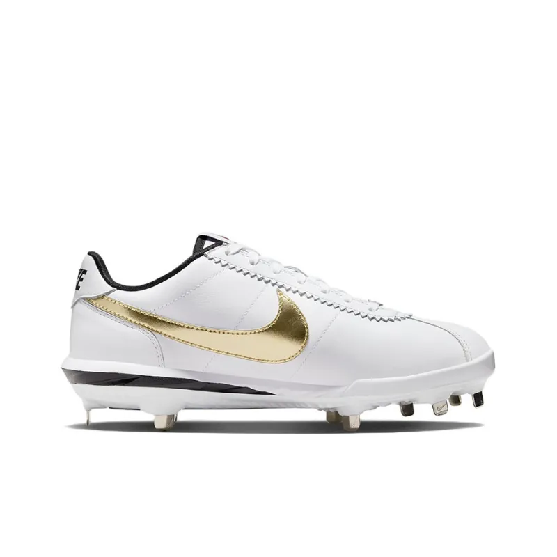 Nike Cortez Lunar Cortez Baseball Cushioning Anti-Slip And Wear-Resistant Low-Top Training Shoes Men's White Gold-1