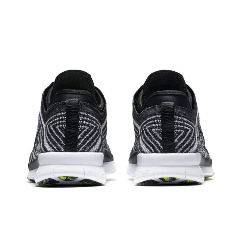 Nike Free TR Flyknit Durable Breathable Lightweight Low-Top Training Shoes Women's Black White-4