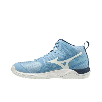 Mizuno Wave Supersonic 2 Anti-Slip And Wear-Resistant Breathable Mid-Top Training Shoes Women's Blue White