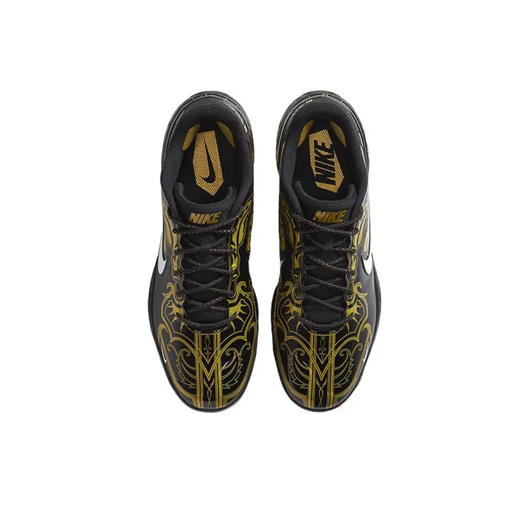 Nike Alpha Huarache Elite 3 Low Premium 'Black Metallic Vivid Gold'-3