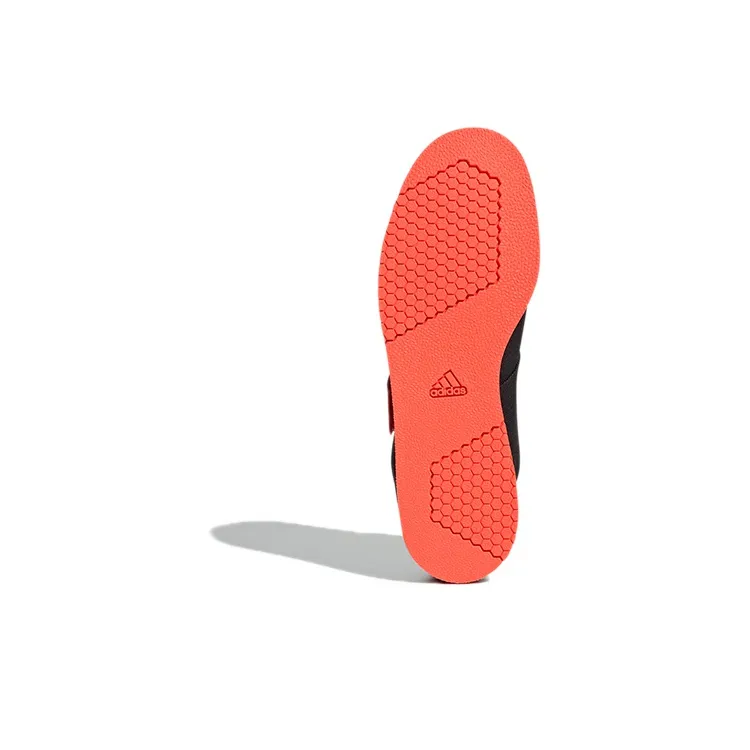 Adidas Powerlift 4 Weightlifting Wear-Resistant Low-Top Training Shoes Unisex Black Orange-5
