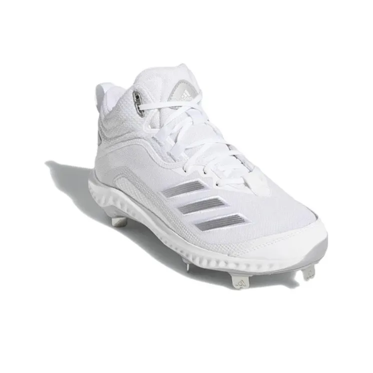 Adidas Icon 6 Bounce Mid Cleats Anti-Slip Wear-Resistant Low-Top Training Shoes Men's White-2