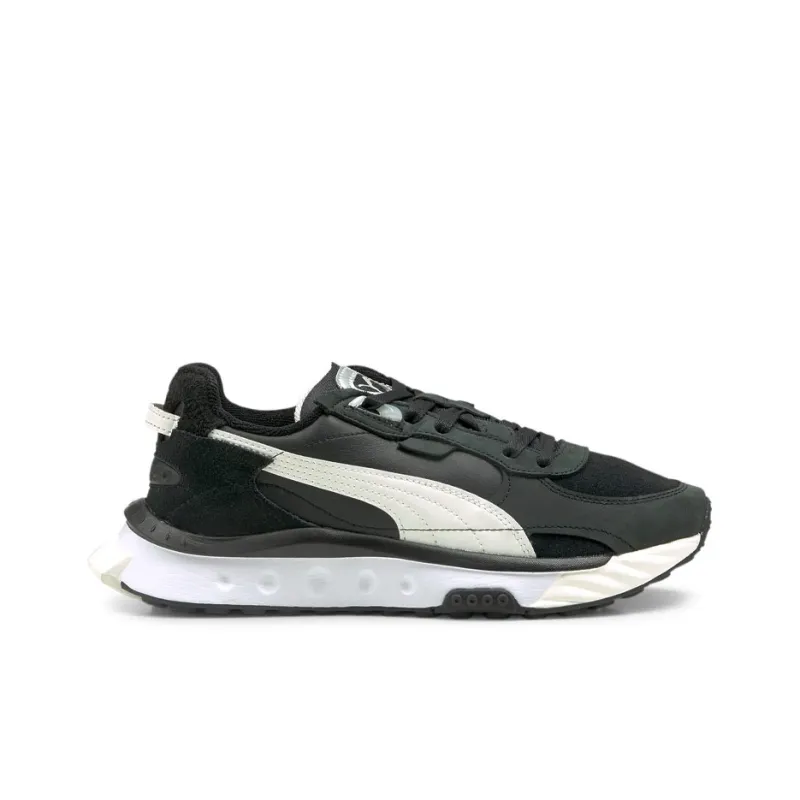 PUMA Wild Rider Premium Black White Women's-1