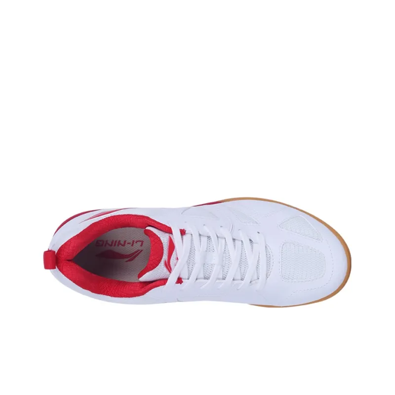 LiNing Cushioning, Slip Resistant, And Abrasion Resistant Low Top Training Shoes Unisex White Red-2