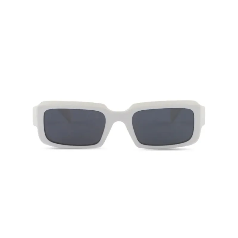 PRADA Plate Frame Rectangular Sunglasses Women's White-0