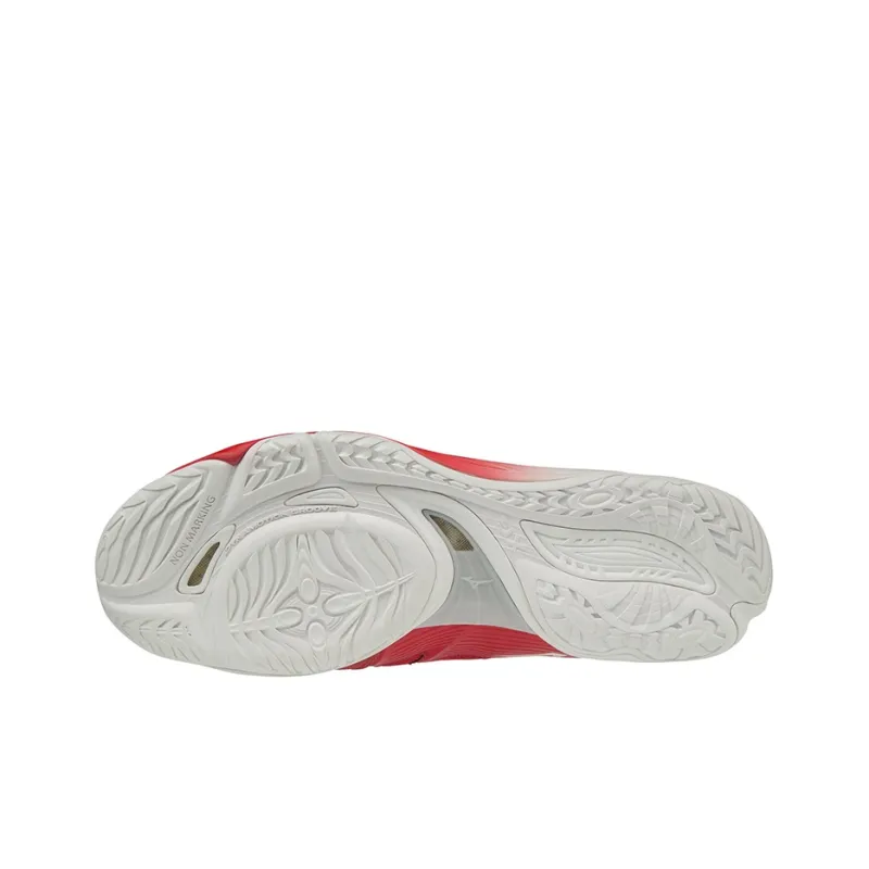 Mizuno Wave Rider 25 Wide Durable Breathable Low-Top Table Tennis Shoes Unisex Red White-4