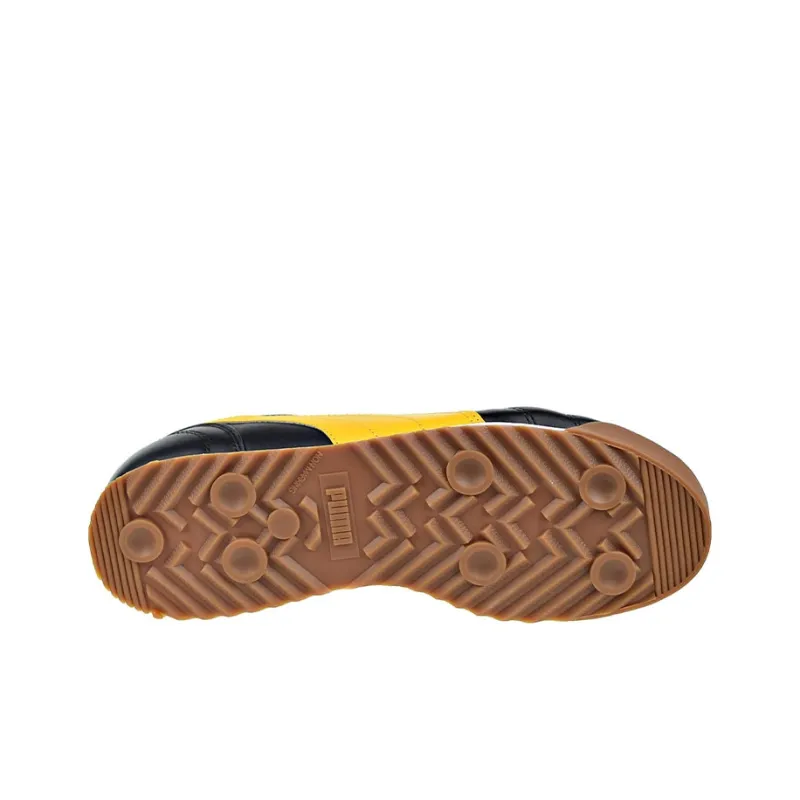 PUMA Roma Anniversario Cushioned Anti-Slip And Wear-Resistant Lightweight Low-Top Training Shoes Men's Black Yellow-4