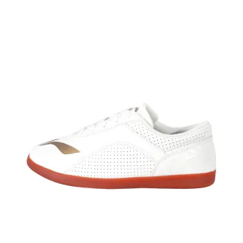 LiNing Tai Chi Anti Slip And Wear Resistant Breathable Low Top Training Shoes Unisex White Yellow