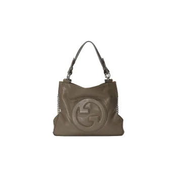 GUCCI Blondie Leather Tote Bag Shopping Bag Handbag Small Size Women's Brown